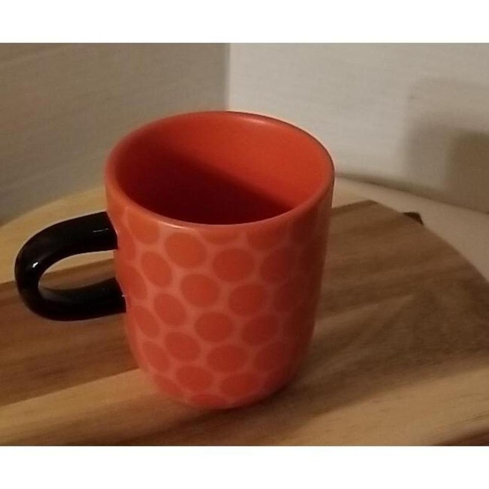 Starbucks Reserve Orange/Black. Polka Dot Coffee Cup/Mug 9oz 2015 Marked W/ R